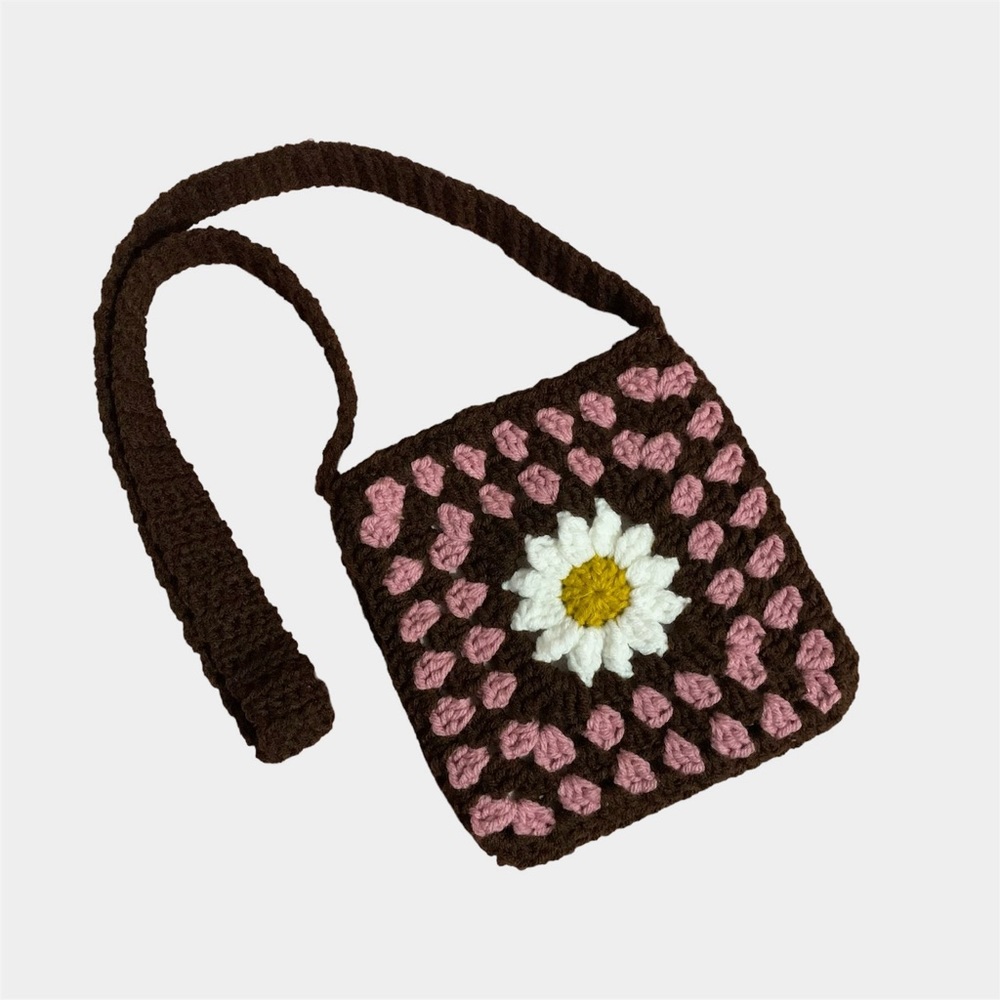 Flower Granny Square Crochet Bag